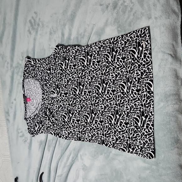 Vince Camuto women's blouse size Large black and white. - Picture 4 of 4